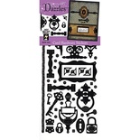 Набір наліпок - висічок HOTP - Card Hardware Dazzles Black, розмір 10x23 см, 49 шт., колір чорний