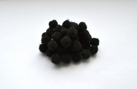 Помпон от ScrapBerry's, черный, 1 см, 50 шт