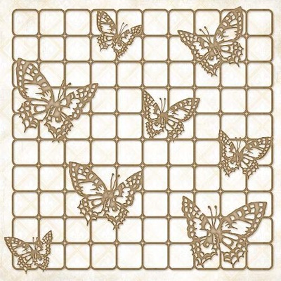 Чипборд Blue Fern StudiOs-Butterfly Grid