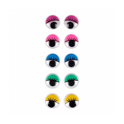 Оченята SANTI самоклейні з віями круглі кольорові 15мм 30 шт.