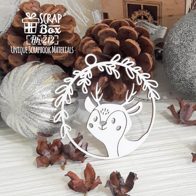 Чипборд ScrapBox - Ялинкова прикраса з оленятком Hh-212