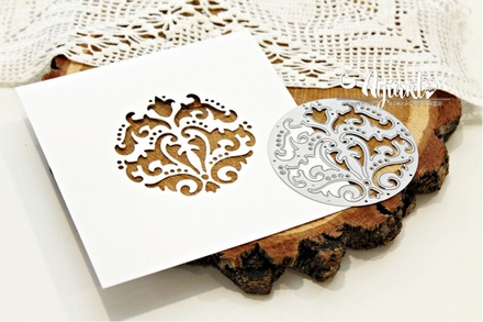 Ніж для вирубки "Фон - круг Дамаск" від AgiArt, 69*69 мм