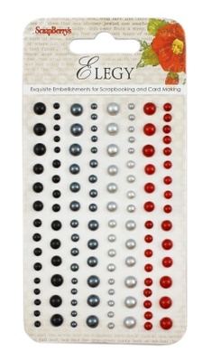 Самоклейні напівперлинки від ScrapBerryʼs - Elegy - Елегія, 120 шт., 4 кольори