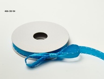 Сатинова стрічка з вузловою кромкою - бірюзова, ширина - 10 мм, довжина 90 см