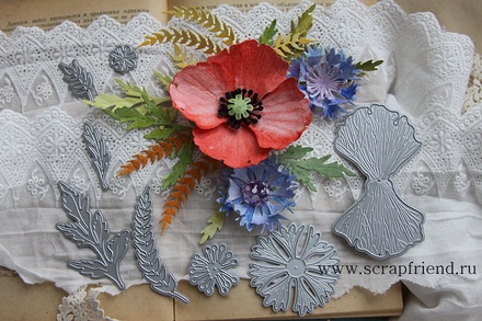 Набор ножей для вырубки от Scrapfriend - Васильково-маковое поле, 8 шт