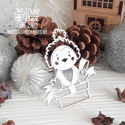 Чипборд ScrapBox - Пінгвіня на подарунку Hh-216