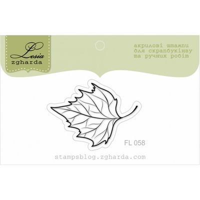 Акриловый штамп Lesia Zgharda FL058 Осенний листочек, размер 3,6x2,6 см