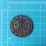 Гипсовое украшение  от Е.В.A - Часики (под античное золото), диаметр 3.5 см