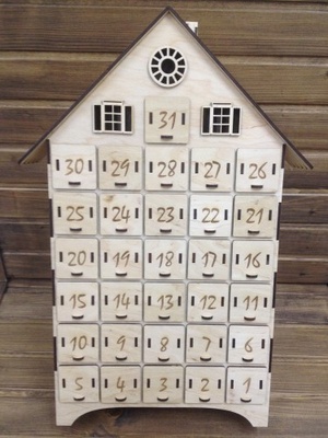 Заготовка для Адвент-календаря від Вензелик - "Будиночок", 55x30x7 см