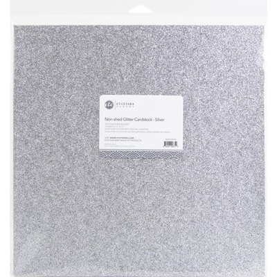 Глітерний аркуш ETC Papers Non - Shed Glitter Cardstock, 30,5x30,5см, колір срібло, 1 шт.