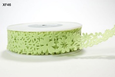 Ажурная лента FLORAL / FELT - PARROT GREEN, ширина 38,1 мм, 90 см