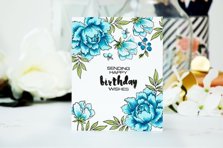 Набор штампов от Altenew - Peony Bouquet Stamp Set, 24 шт