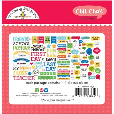 Висічки від Doodlebug - Odds & Ends Chit Chat Die - Cuts - School 111 шт.