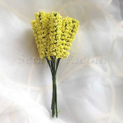 Гілочки декоративні, колір лимонний, 1 пучок з 10 штук