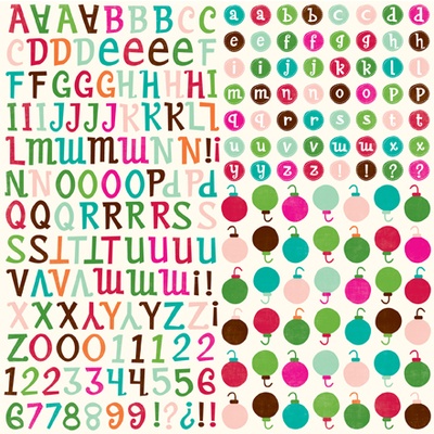 Наліпки від Echo Park - Holly Jolly Alpha Stickers