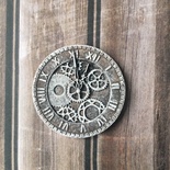 Гипсовое украшение от Е.В.A - Часики с патинированием, диаметр 3.5 см