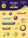 Набір епоксидних наліпок Scrapmir - Ticket to the Moon, 16 шт.