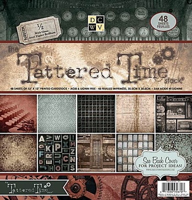 Набор паперу DCWV -  Tattered Time Paper Stack with Gloss, 30х30 см, 48 аркушів