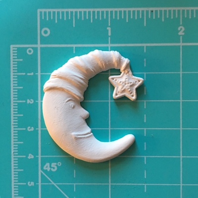 Гипсовое украшение "Месяц" белое от Е.В.A, 4х3,5 см, 1 шт.