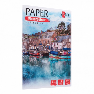 Набір акварельного паперу SANTI "Seascape", А3, "Paper Watercolour Collection", 18 арк., 200 г/м²