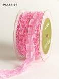 Стрічка "Бантова складка", колір рожевий, ширина 16мм, довжина 90 см