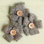 Цветочки с мешковины Maya Road - Burlap Posies, 3 шт.