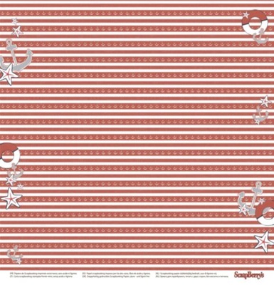 Бумага для скрапбукинга от Scrapberry's -Морские приключения - Карточки 2, 30,5х30,5 см, 190 гр/м, двусторонняя, 1 лист