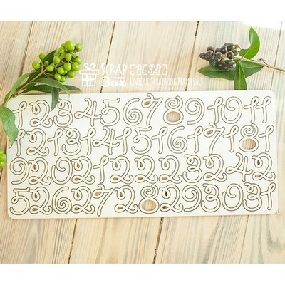 Чипборд ScrapBox — Набір чисел для різдвяного календаря (advent calendar Hi-321)