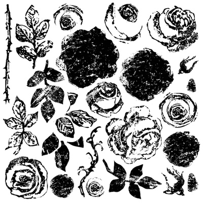 Штампи від IOD - Painterly Roses 12x12 Decor Stamp, 30x30 см