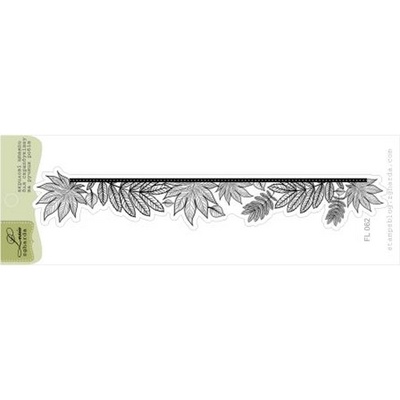 Акриловый штамп Lesia Zgharda FL062 Лиственный баннер большой, размер 12,9x2 см
