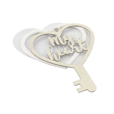Заготовка для шейкера Ключ до серця 11x14,2см, колір молочний, ТМ Фабрика Декору