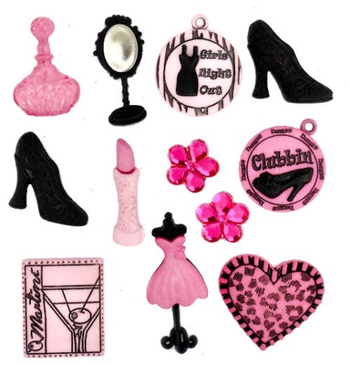 Набір декоративних ґудзиків Dress It Up - Girl's Night Out