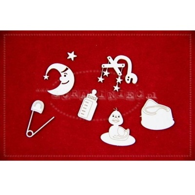 Чипборд Scrapiniec - Дитячий набір Bobas, 22 елементи