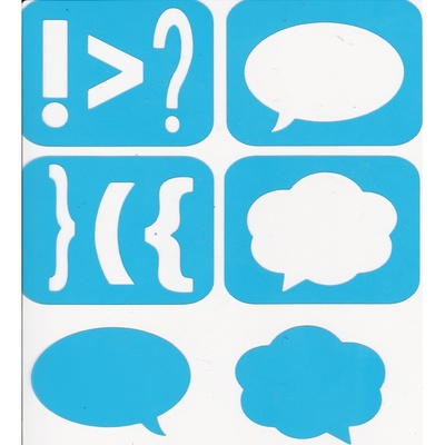 Набір трафаретів - Фабрика Декору - Міні-знаки 01, 4 штуки, 7x7 см кожен