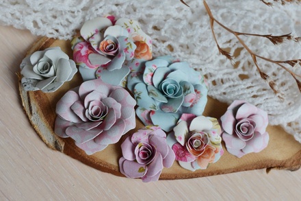 Набор бумажных цветов от WOODchic - Нежное прикосновение 082