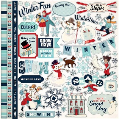 Набір наліпок Carta Bella - Snow Fun - Sticker розмір 30x30 см