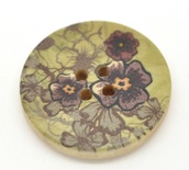 Дерев’яний ґудзик Green Flower B15110, діаметр 30 мм, 1 шт.