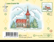 Акриловий штамп LeCreaDesign - Clearstamp Winter landscape church - Зимовий пейзаж з церквою