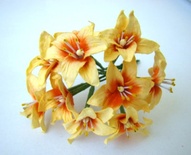 Лилия, диаметр 3 см, цвет желтый, 10 шт.