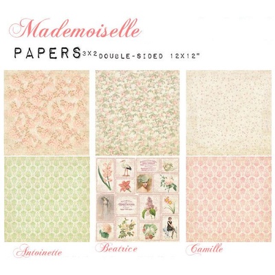 Набір двостороннього скрап-паперу UHK Gallery - Mademoiselle, 30x30 см