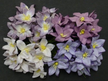 Набор лилий, микс цветов (сиреневый и фиолетовый оттенки), 30мм, 40 шт.