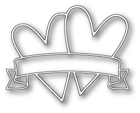 Ножі від Memory Box - Dies-Double Heart Banner