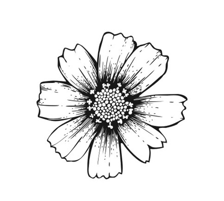 Акриловый штамп FL030 Цветок, размер 2,8 * 2,7 см