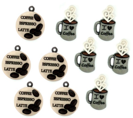 Набір декоративних ґудзиків Dress It Up - Coffee Talk