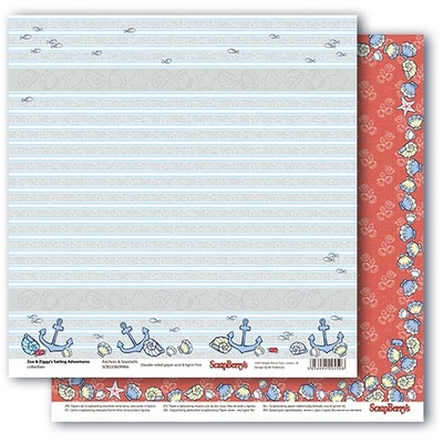 Набор бумаги для скрапбукинга от Scrapberry's - Морские приключения (8 двухст) УК, 30,5х30,5 см, 190 гр/м