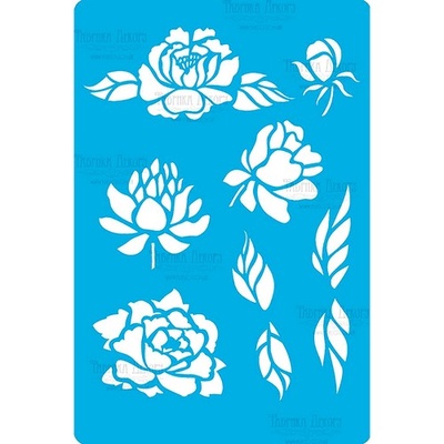 Трафарет - Фабрика Декору - Півонії, 15см20см