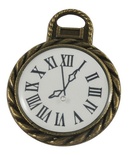Металева прикраса "Годинник", антична бронза, розмір 26x20 мм, 1 шт
