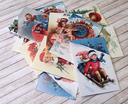 Картки на щільному картоні від Євгенія Курдібановська ТМ - Merry Christmas, 5x7 см, 12 штук