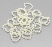 Серце, імітація перлинок, 11мм, колір молочний, 10 шт.