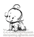 Акриловий штамп D017 Дитина, розмір 4,6х5см